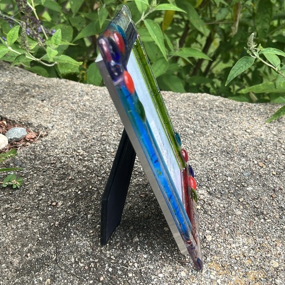 Me 2 U Fused Glass Mardi Gras Table Top Picture Frame by Kathy Hudson - Picture 4 of 7